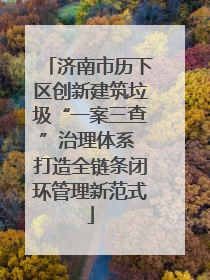 济南市历下区创新建筑垃圾“一案三查”治理体系 打造全链条闭环管理新范式