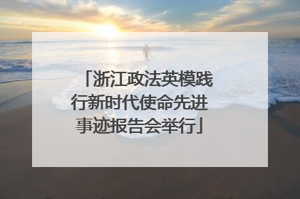 浙江政法英模践行新时代使命先进事迹报告会举行