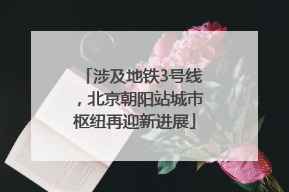 涉及地铁3号线，北京朝阳站城市枢纽再迎新进展