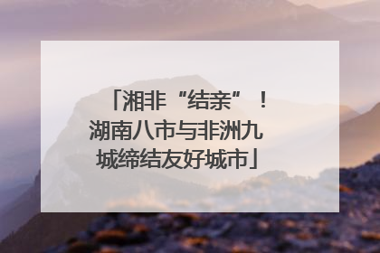 湘非“结亲”！湖南八市与非洲九城缔结友好城市