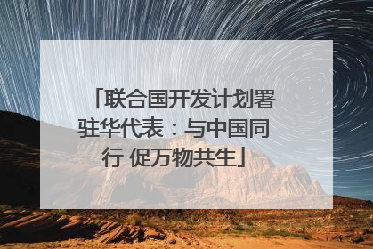 联合国开发计划署驻华代表：与中国同行 促万物共生
