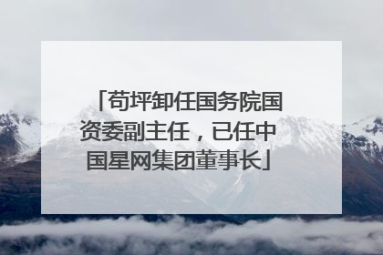 苟坪卸任国务院国资委副主任，已任中国星网集团董事长