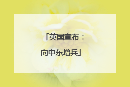 英国宣布：向中东增兵