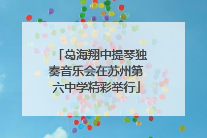 葛海翔中提琴独奏音乐会在苏州第六中学精彩举行