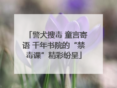 警犬搜毒 童言寄语 千年书院的“禁毒课”精彩纷呈