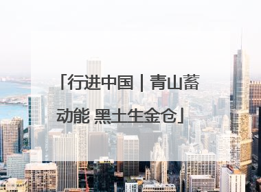 行进中国｜青山蓄动能 黑土生金仓
