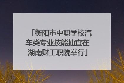 衡阳市中职学校汽车类专业技能抽查在湖南财工职院举行