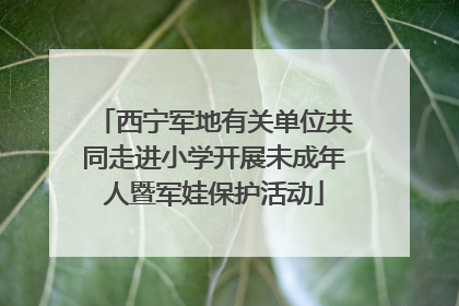 西宁军地有关单位共同走进小学开展未成年人暨军娃保护活动