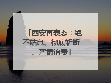 西安再表态：绝不姑息、彻底斩断、严肃追责