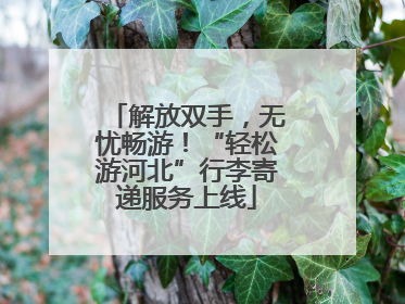 解放双手，无忧畅游！“轻松游河北”行李寄递服务上线