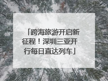 跨海旅游开启新征程！深圳三亚开行每日直达列车