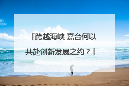 跨越海峡 嘉台何以共赴创新发展之约？