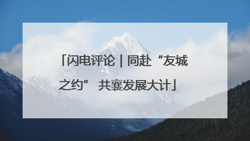 闪电评论｜同赴“友城之约” 共襄发展大计