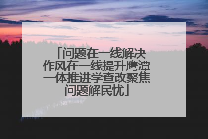 问题在一线解决 作风在一线提升鹰潭一体推进学查改聚焦问题解民忧