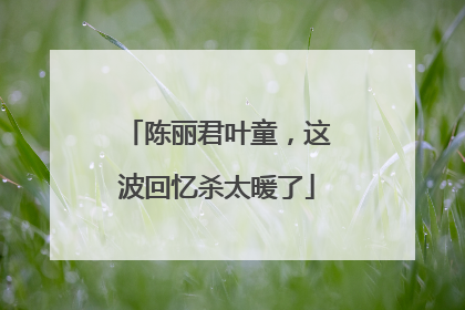 陈丽君叶童，这波回忆杀太暖了