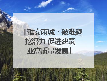 雅安雨城：破难题 挖潜力 促进建筑业高质量发展