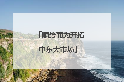 顺势而为开拓中东大市场