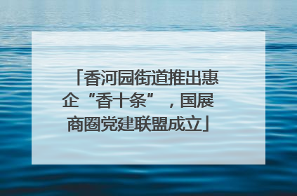 香河园街道推出惠企“香十条”，国展商圈党建联盟成立