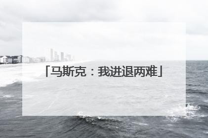 马斯克：我进退两难