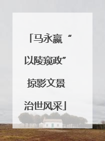 马永嬴“以陵窥政” 掠影文景治世风采