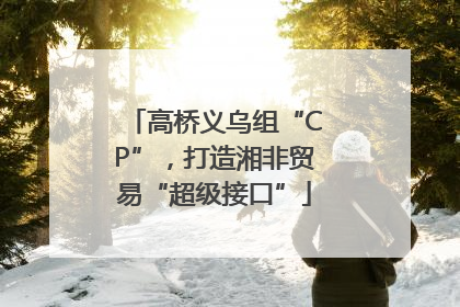 高桥义乌组“CP”，打造湘非贸易“超级接口”