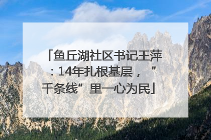 鱼丘湖社区书记王萍：14年扎根基层，“千条线”里一心为民