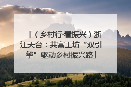 （乡村行·看振兴）浙江天台：共富工坊“双引擎”驱动乡村振兴路