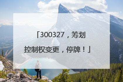 300327，筹划控制权变更，停牌！