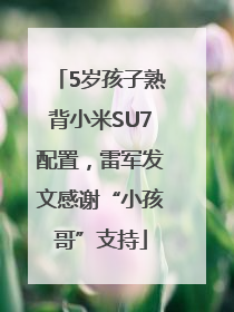 5岁孩子熟背小米SU7配置，雷军发文感谢“小孩哥”支持